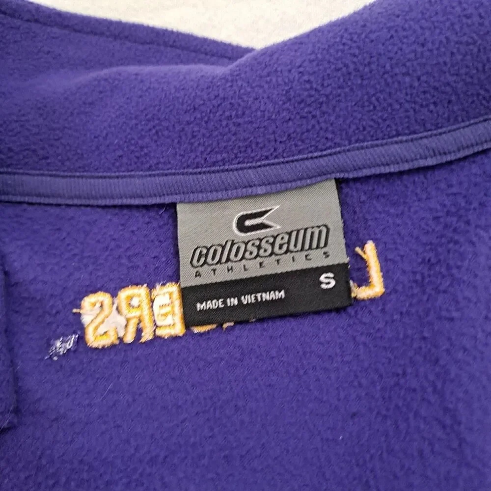 Colosseum Athletics LSU Men's Purple Full Zip Long Sleeve Fleece Jacket Size S